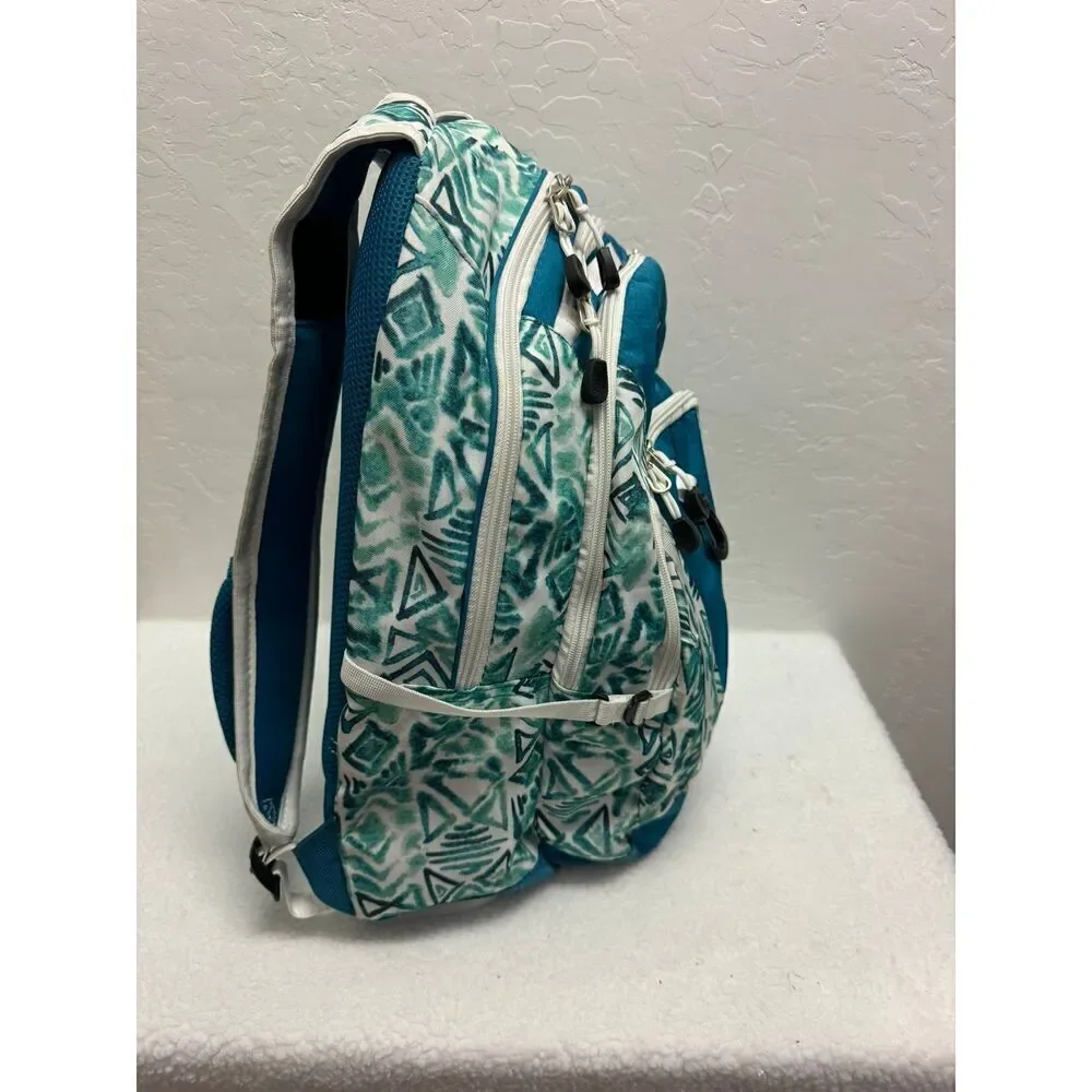 High Sierra Teal‎ White Patterned Backpack Multiple Compartment SuspensionSystem
